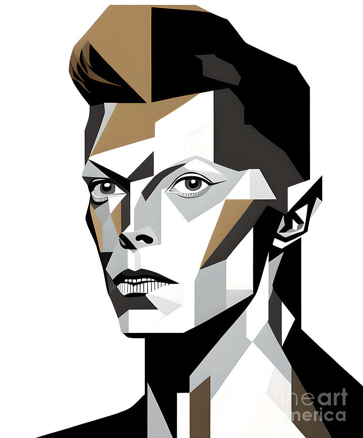 Celebrity Portrait - David Bowie 2 Digital Art by Philip Preston