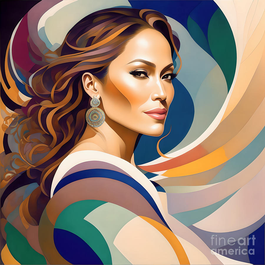 Celebrity Portrait - Jennifer Lopez Digital Art by Philip Preston