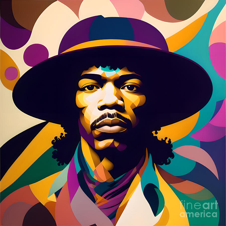 Celebrity Portrait - Jimi Hendrix Digital Art by Philip Preston