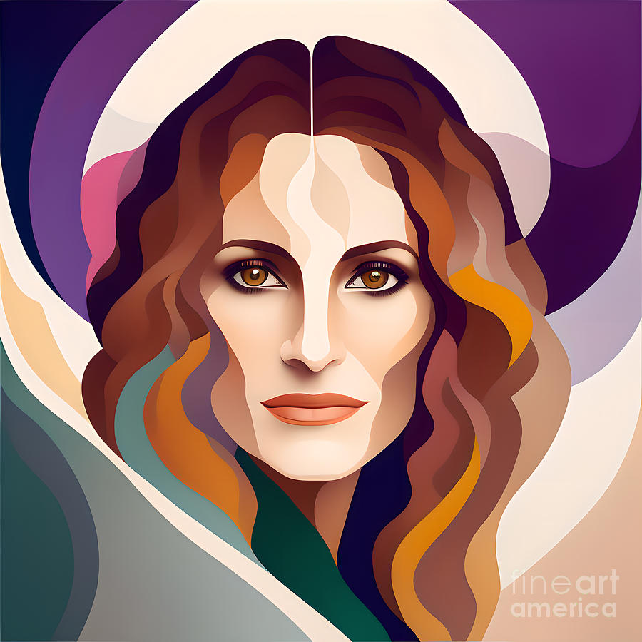 Celebrity Portrait - Julia Roberts Digital Art by Philip Preston