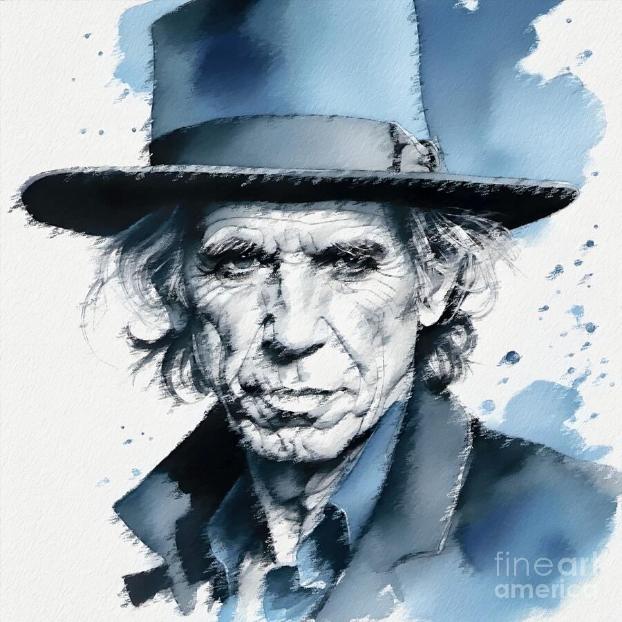 Celebrity Portrait - Keith Richards - 02386 Digital Art by Philip Preston Celebrity Portrait - Keith Richards - 02386 Digital Art by Philip Preston