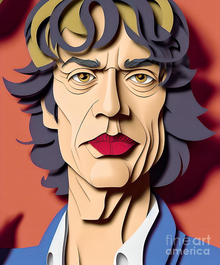 Celebrity Portrait - Mick Jagger 2 Digital Art by Philip Preston