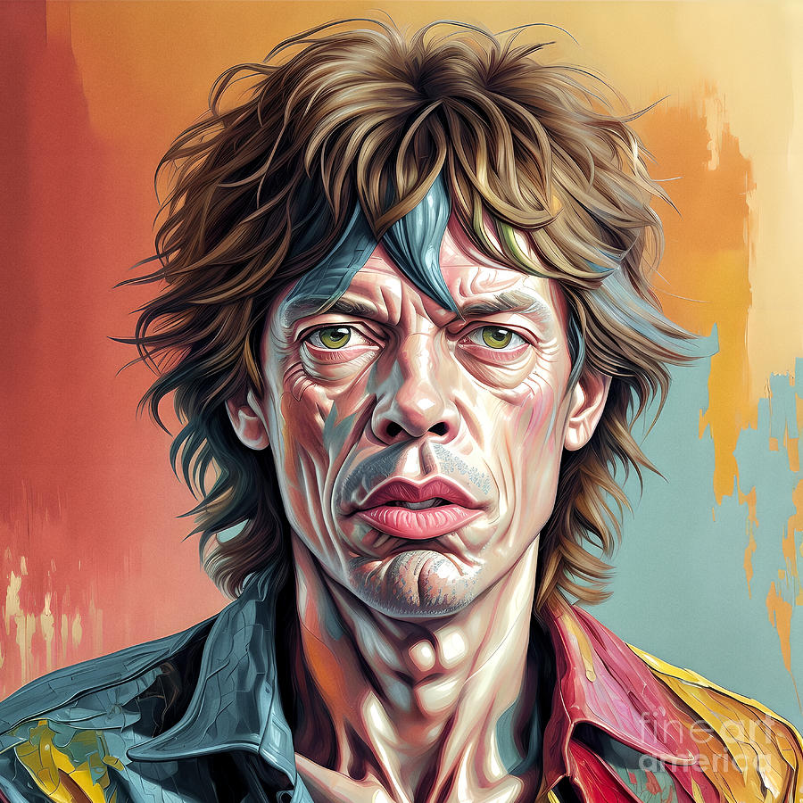 Celebrity Portrait - Mick Jagger Digital Art by Philip Preston