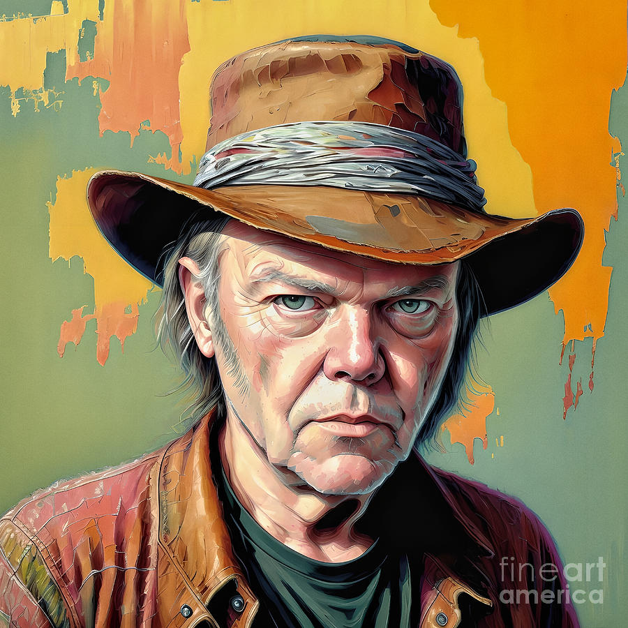 Celebrity Portrait - Neil Young Digital Art by Philip Preston