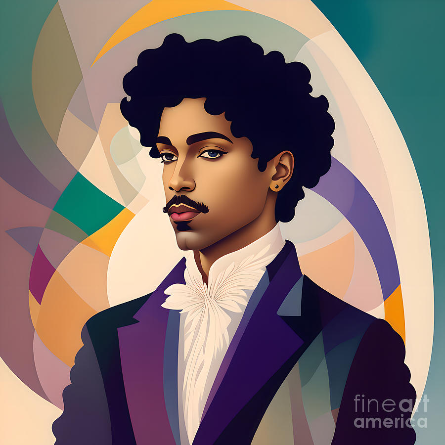 Celebrity Portrait - Prince Digital Art by Philip Preston