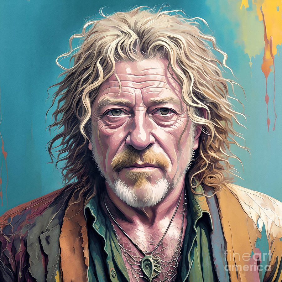 Celebrity Portrait - Robert Plant Digital Art by Philip Preston