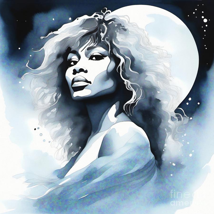 Celebrity Portrait - Tina Turner - 02392 Digital Art by Philip Preston