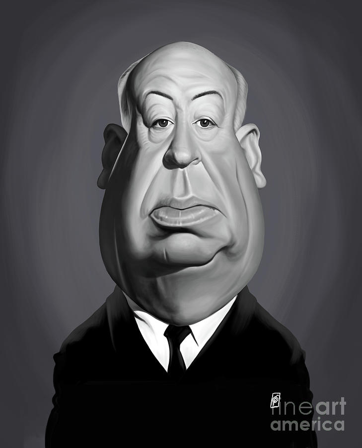 Hollywood Digital Art - Celebrity Sunday - Alfred hitchcock by Rob Snow