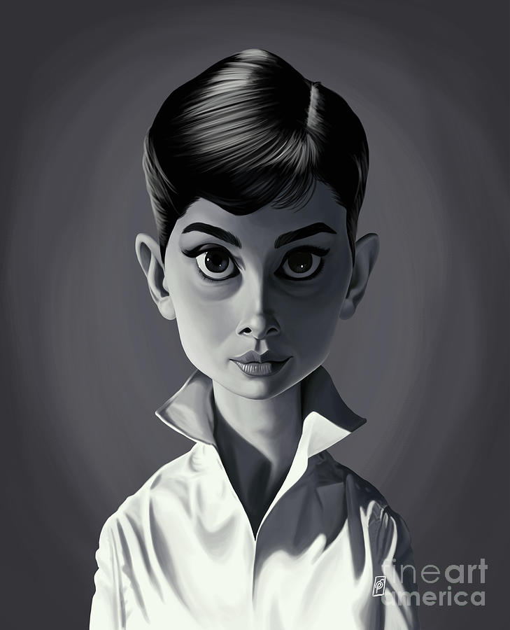 Celebrity Sunday - Audrey Hepburn Digital Art by Rob Snow