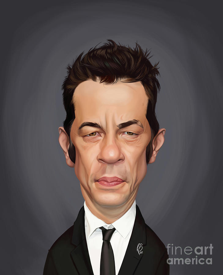 Celebrity Sunday - Benicio del Toro Digital Art by Rob Snow