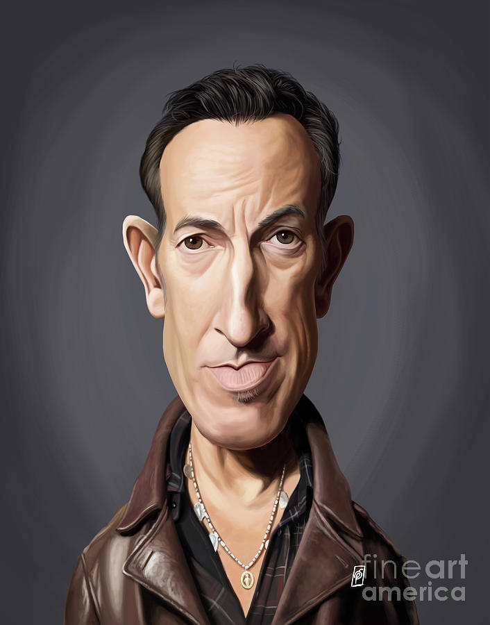 Bruce Springsteen Digital Art - Celebrity Sunday - Bruce Springsteen by Rob Snow