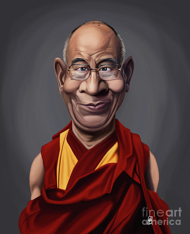 Celebrity Sunday - Dalai Lama Digital Art by Rob Snow