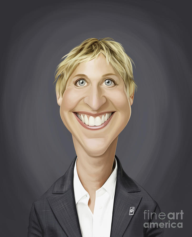 Celebrity Sunday - Ellen Degeneres Digital Art by Rob Snow