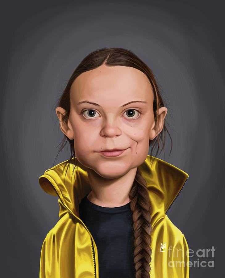 Celebrity Sunday - Greta Thunberg Digital Art by Rob Snow