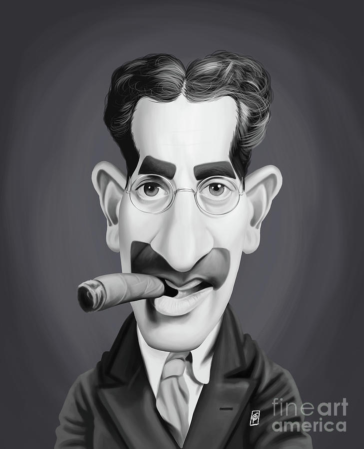 Groucho Marx Digital Art - Celebrity Sunday - Groucho Marx by Rob Snow