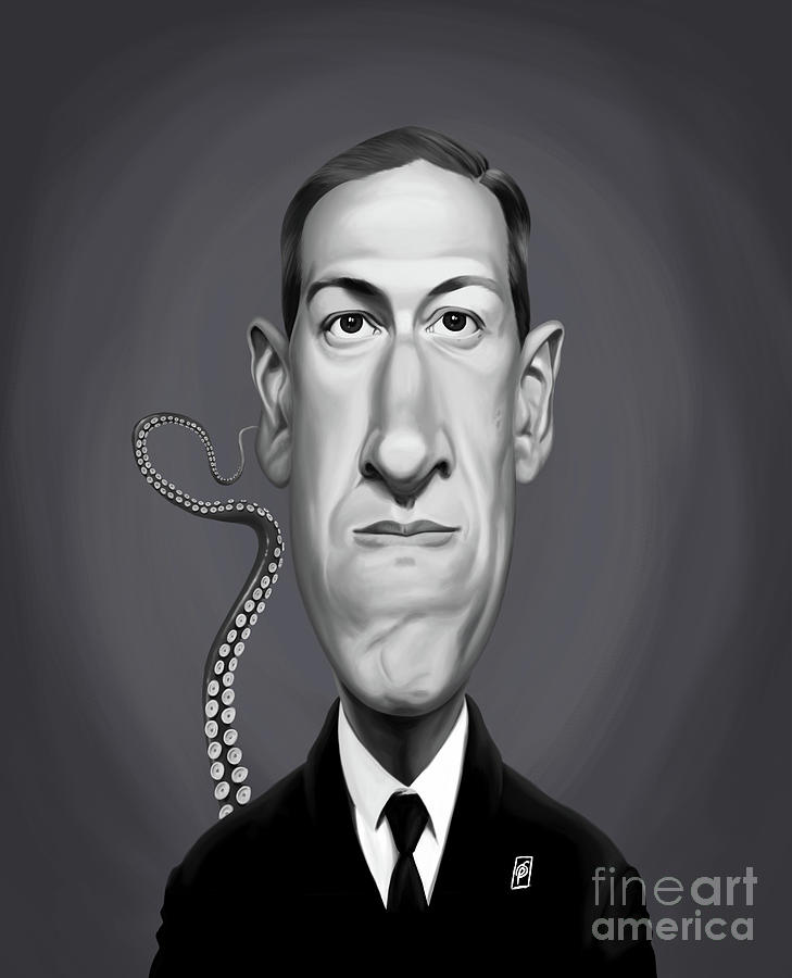 Celebrity Sunday - H.P Lovecraft Digital Art by Rob Snow
