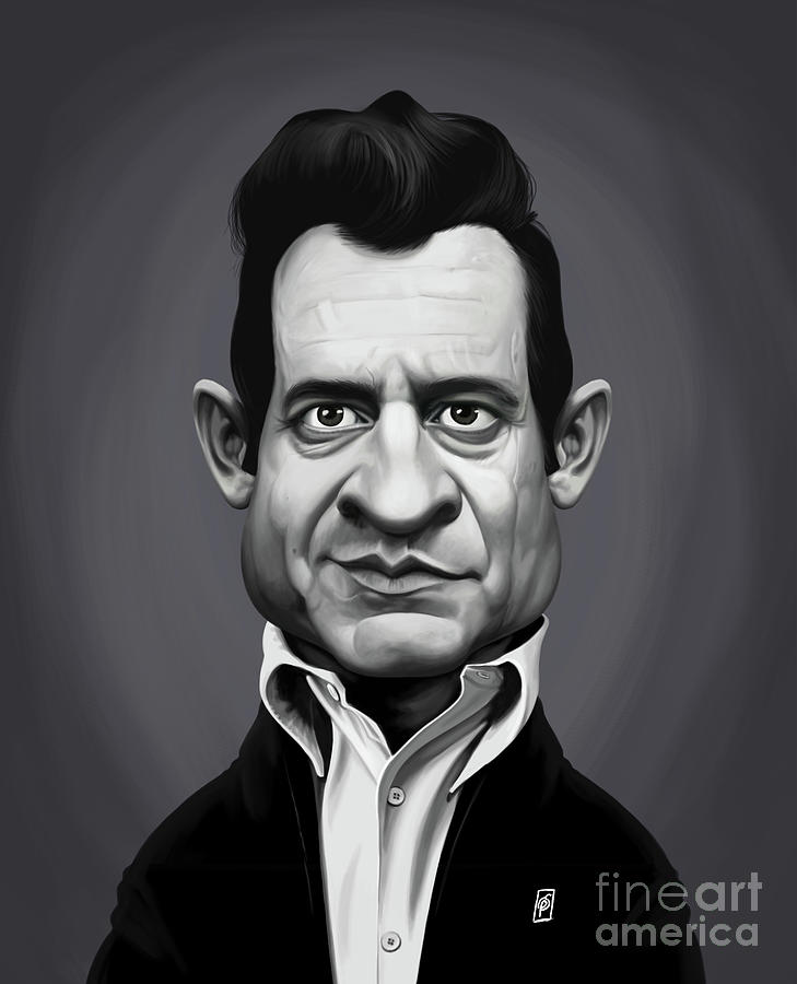 Celebrity Sunday - Johnny Cash Digital Art by Rob Snow