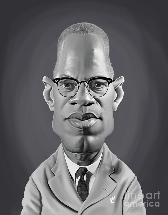Celebrity Sunday - Malcolm X Digital Art by Rob Snow