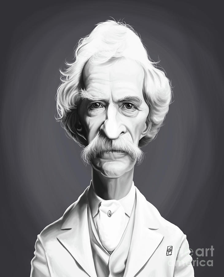 Celebrity Sunday - Mark Twain Digital Art by Rob Snow