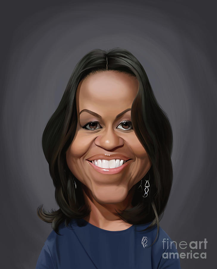 Celebrity Sunday - Michelle Obama Digital Art by Rob Snow