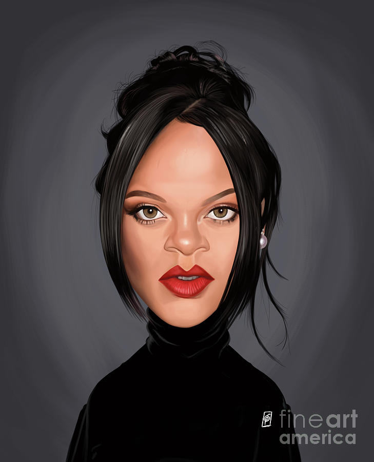 Rihanna Digital Art - Celebrity Sunday - Rihanna by Rob Snow