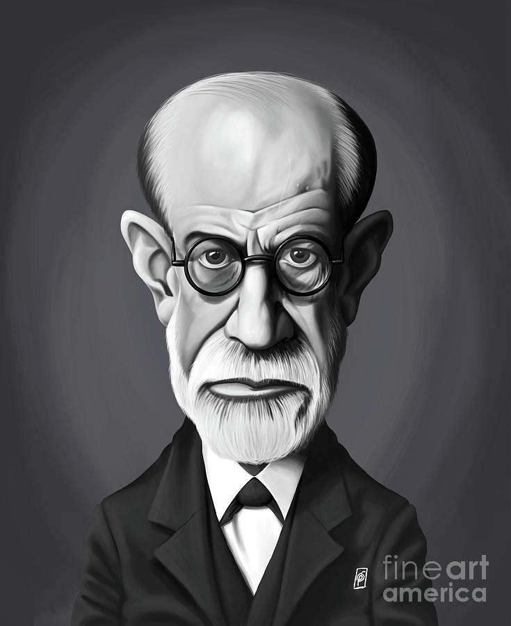 Celebrity Sunday - Sigmund Freud Digital Art by Rob Snow