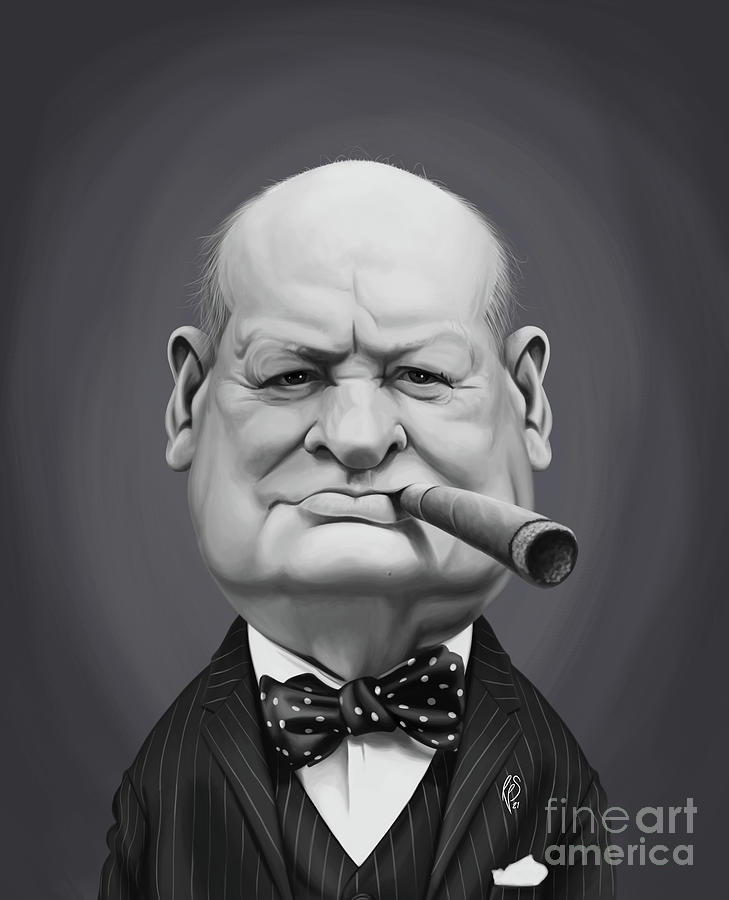 Celebrity Sunday - Winston Churchill Digital Art by Rob Snow