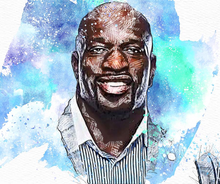 Celebrity Titus ONeil Football Art Mixed Media by Miller Ebony - Fine ...