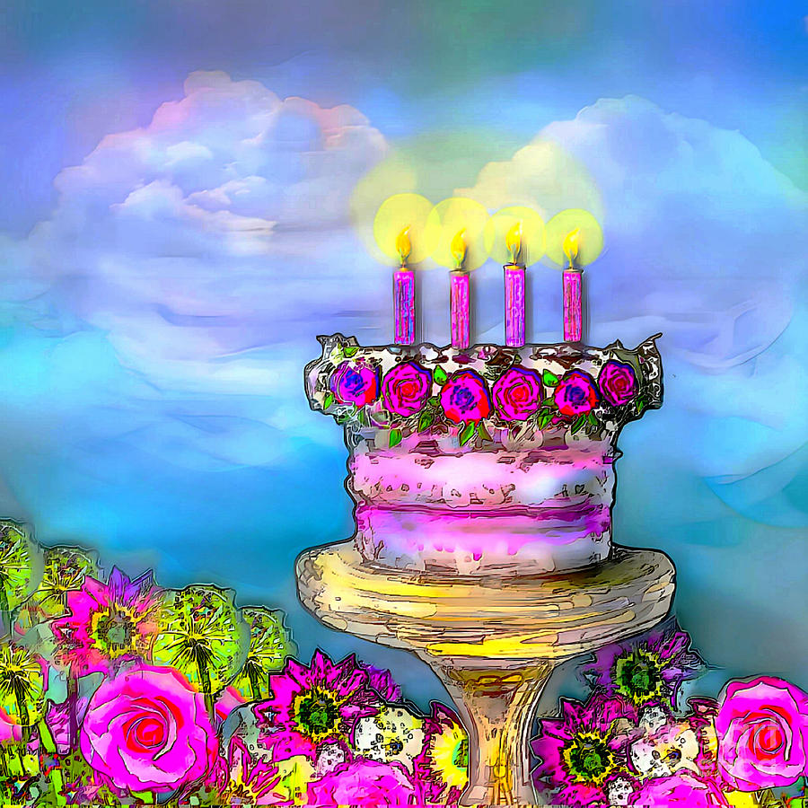 Celestial Birthday Garden Digital Art by BelleAme Sommers