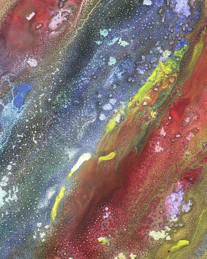 Celestial Breeze Synergy Of Crystal And Abstract Watercolor Decor III Painting by Irina Sztukowski