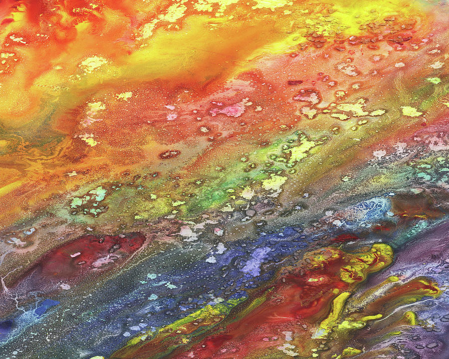 Celestial Breeze Synergy Of Crystal And Abstract Watercolor Decor IX Painting by Irina Sztukowski