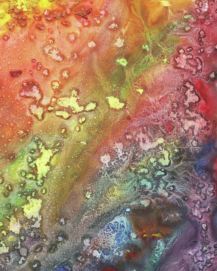 Celestial Breeze Synergy Of Crystal And Abstract Watercolor Decor V Painting by Irina Sztukowski