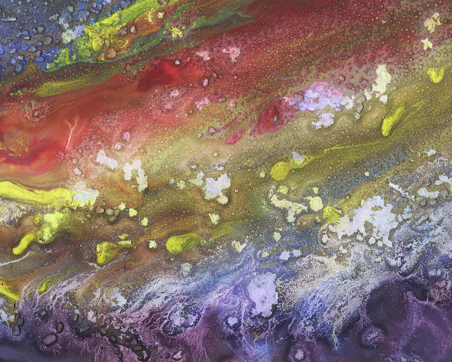 Celestial Breeze Synergy Of Crystal And Abstract Watercolor Decor VI Painting by Irina Sztukowski