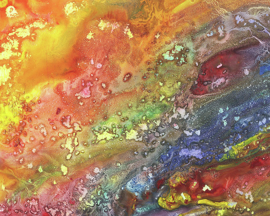 Celestial Breeze Synergy Of Crystal And Abstract Watercolor Decor VII Painting by Irina Sztukowski