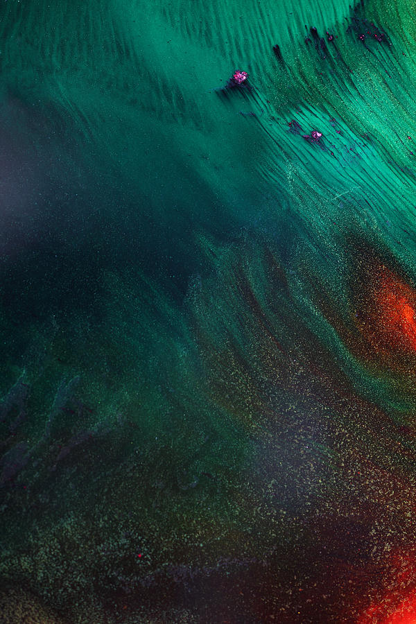 Celestial Looking Green Pigments in Water Photograph by Mimi  Haddon