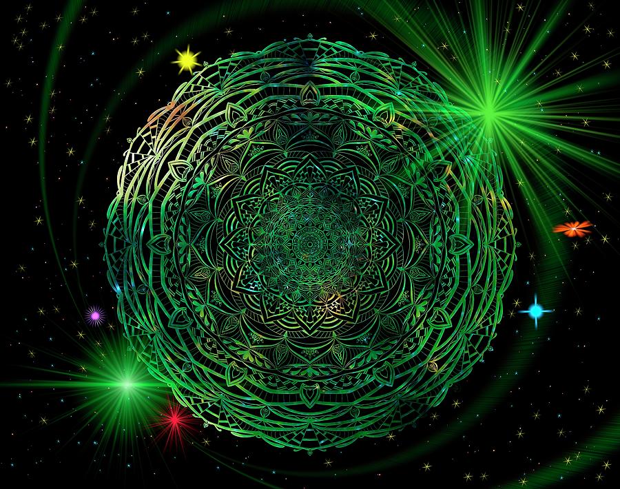 Celestial Mandala Digital Art by Angie Tirado