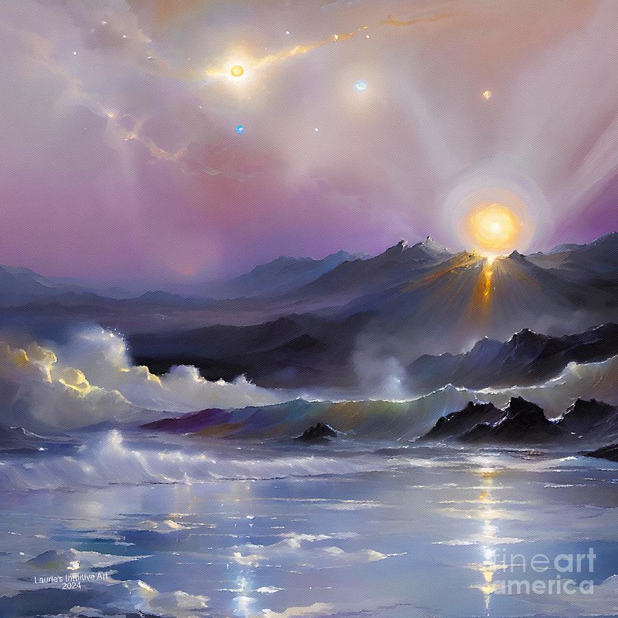 Space Digital Art - Celestial Ocean by Lauries Intuitive