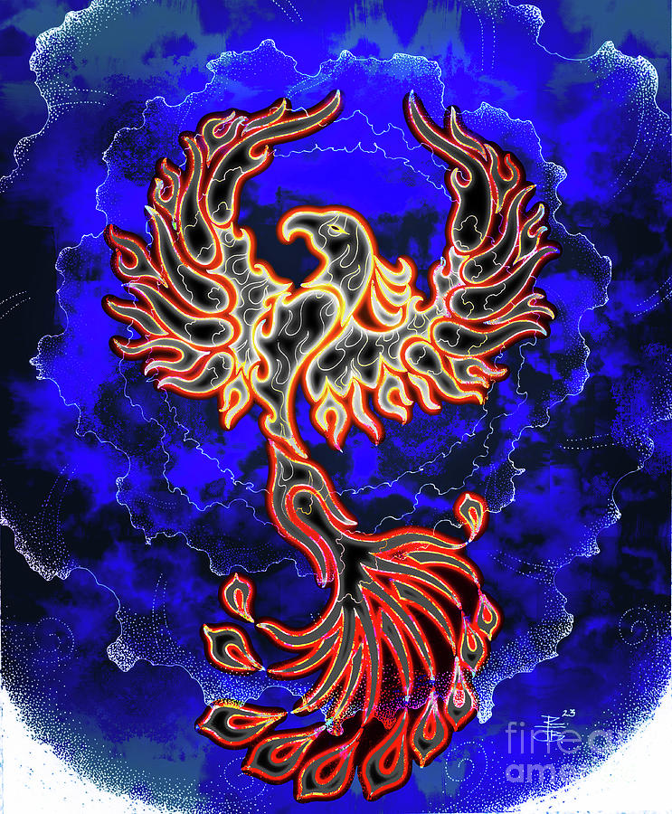 Phoenix Digital Art - Celestial Phoenix by Robert Ball