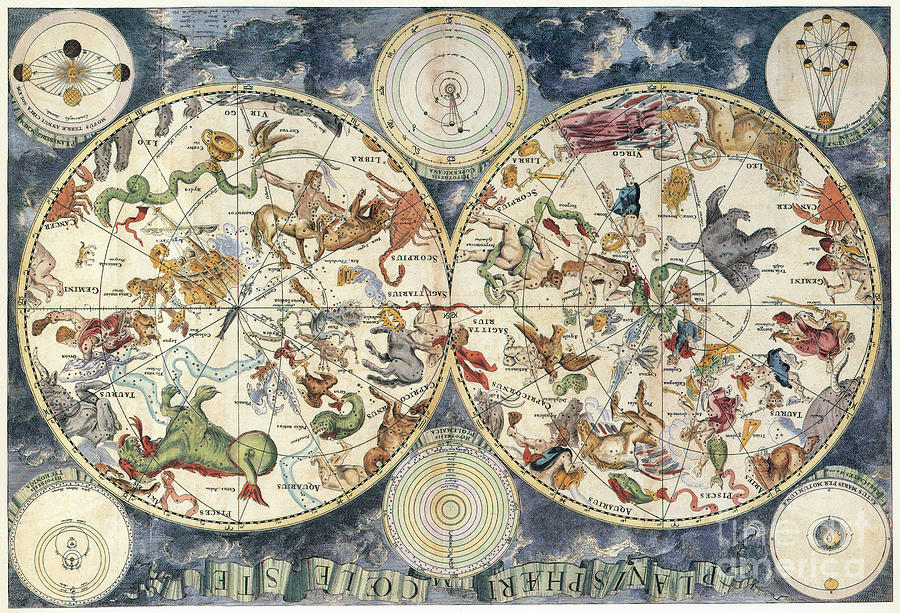Celestial Planisphere, 1680 Drawing by Frederik de Wit