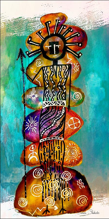 Celestial Spirit Totem Painting by Barbara Chichester