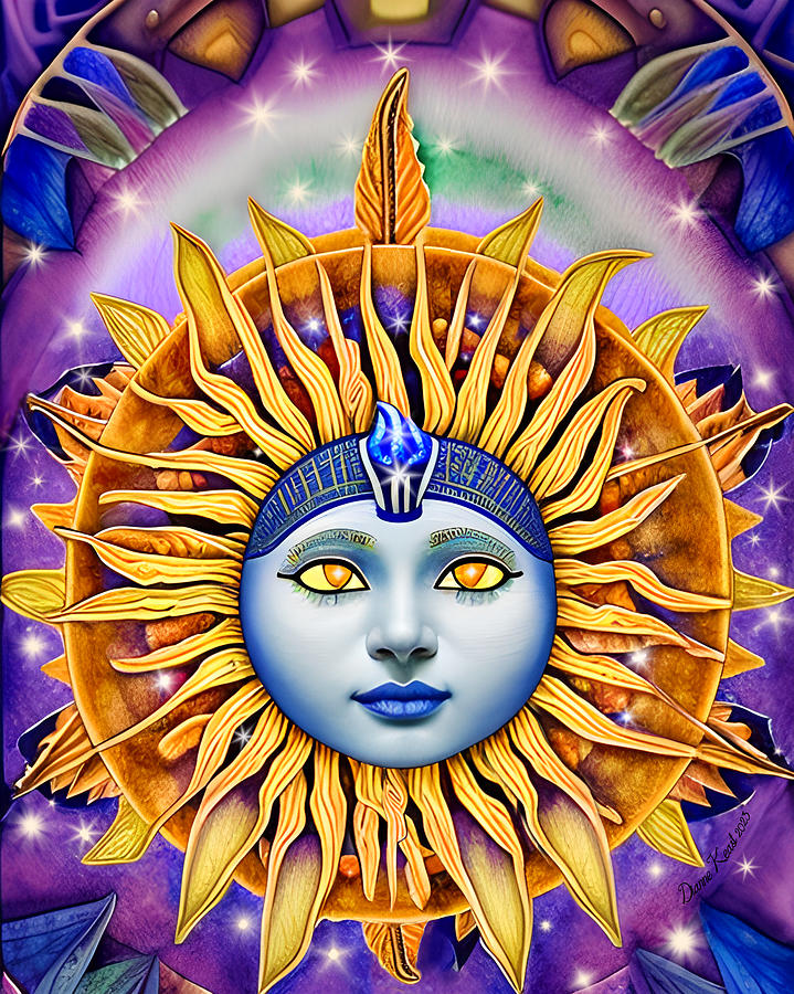 Celestial Digital Art - Celestial Sun Blossom Face  by Dianne Keast
