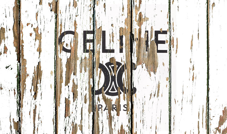 Celine Vintage Logo Peeling Paint Barn Wood Mixed Media by Design ...