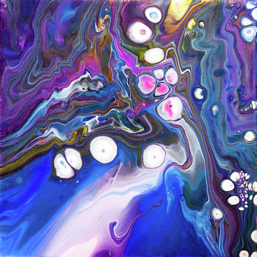 Cell Islands Colorful Acrylic Pouring Painting by Matthias Hauser