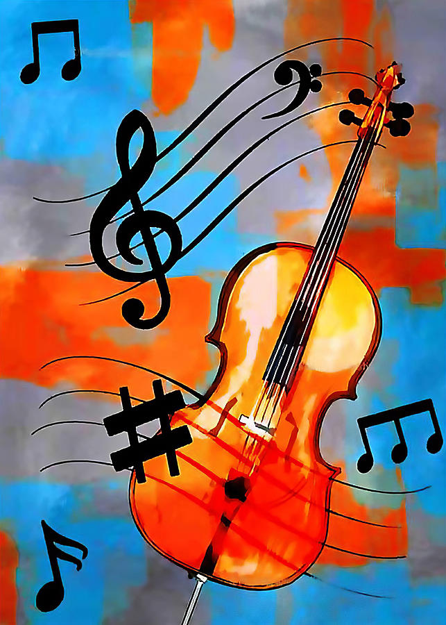 Cello Cellist Colorful Cello Digital Art By Gambrel Temple - Fine Art 