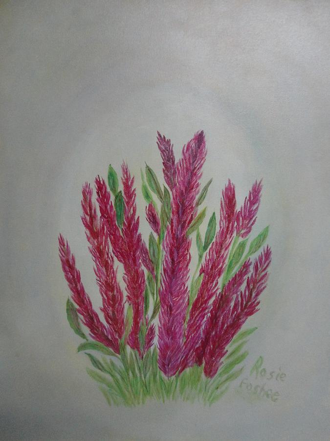 Celosia Flowers  Painting by Rosie Barnett Foshee