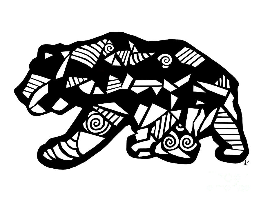Celtic Bear Design Grizzly Black Brown Alaska Yellowstone Lake Canada Animal California Montana Digital Art by Jackie Carpenter