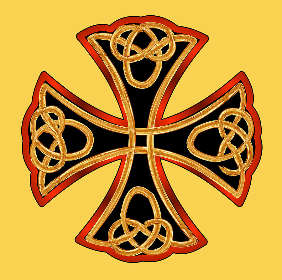 Celtic Cross In Yellow Photograph by Theresa Tahara