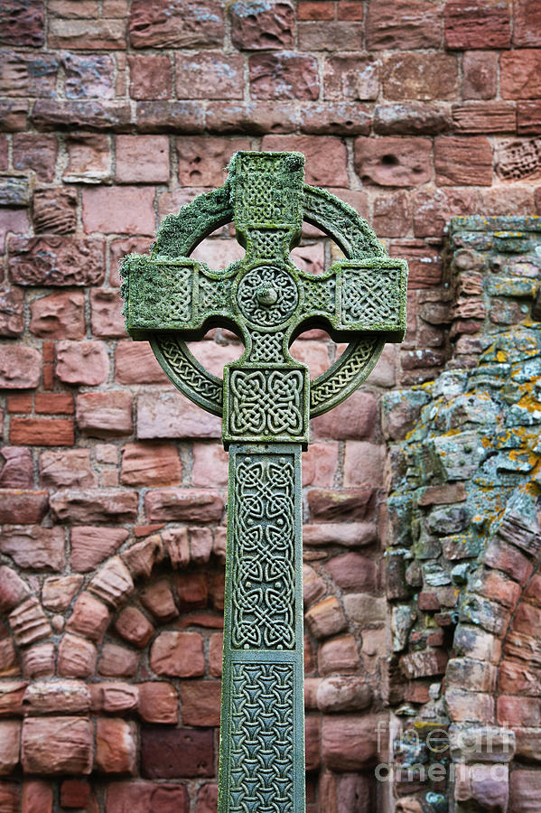 Celtic Cross Photograph - Celtic Cross Lindisfarne by Tim Gainey