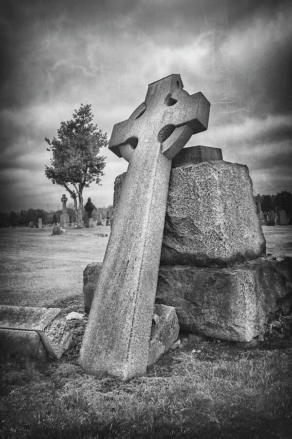 Celtic Cross Scotland Black and White Photograph by Carol Japp Celtic Cross Scotland Black and White Photograph by Carol Japp