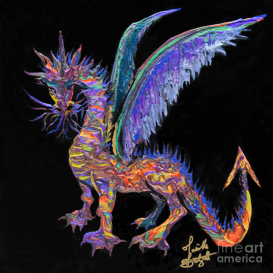 Celtic Dragon 7121 Painting by Priscilla Batzell Expressionist Art Studio Gallery
